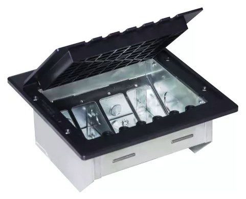 Caja de suelo registrable para electricidad, voz y datos
